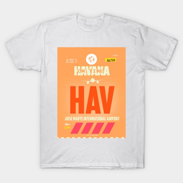 HAV HAVANA CUBA AIRPORT T-Shirt by Woohoo